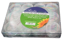 Clear Storage Box with 12 Jars