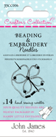 Craft Collection Bead Embroidery , Assorted . Pack of 18 needles.  